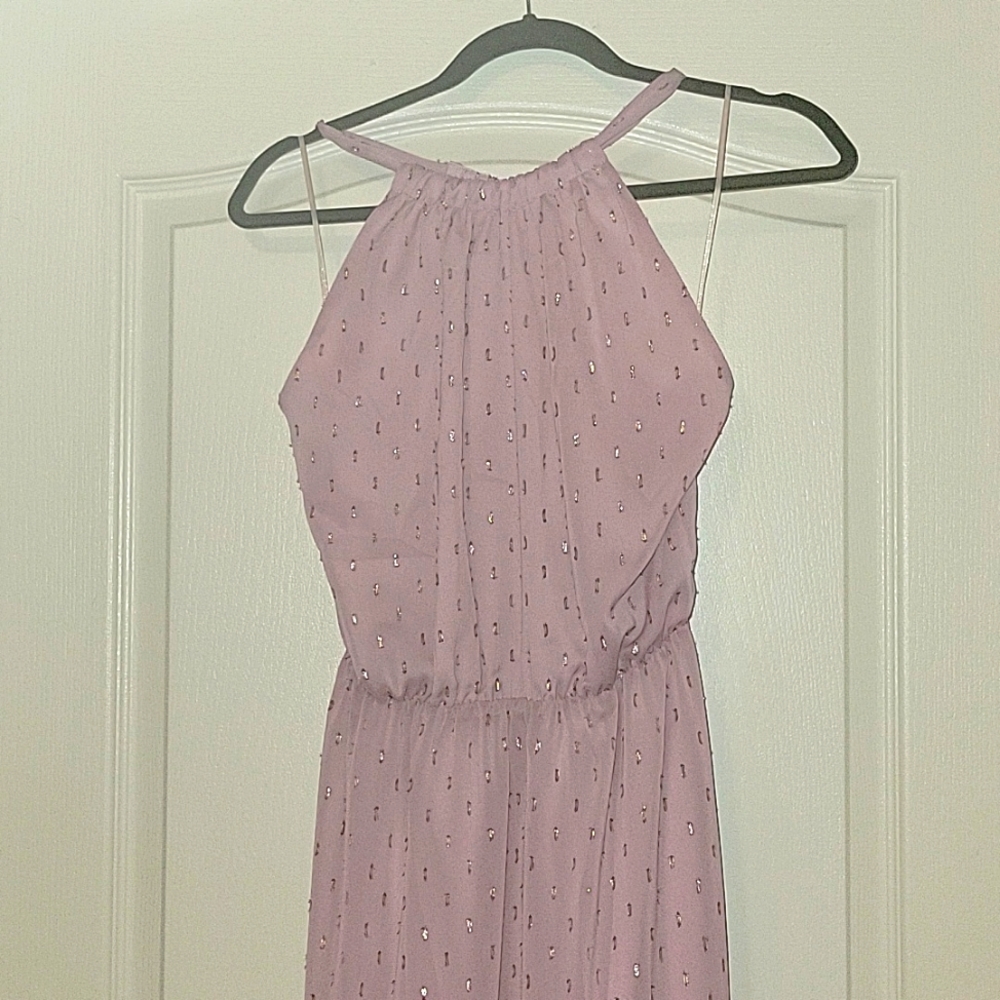 NWT Modcloth dusty pink metallic maxi